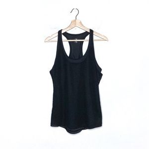 ZELLA black double layer mesh racerback tank top